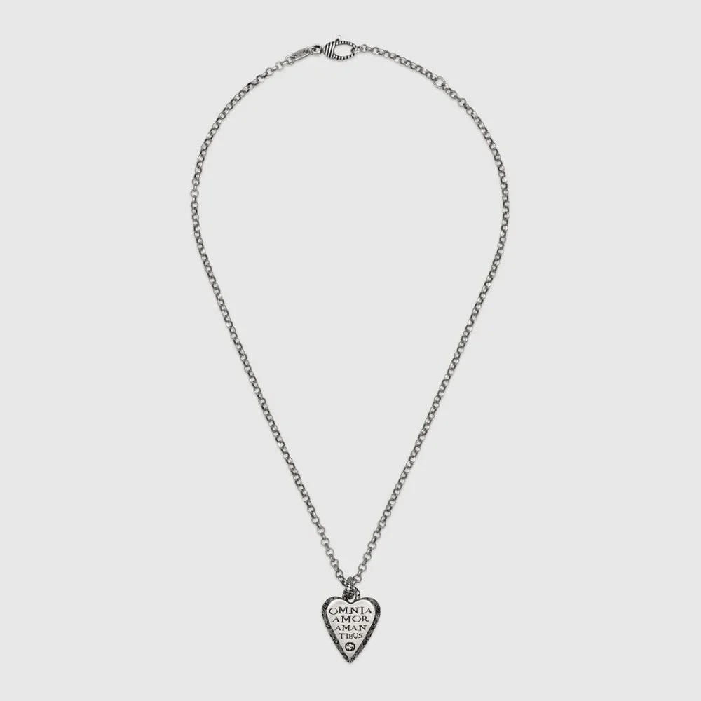 Gucci Sterling Silver Necklace with Engraved Heart - Picture 2 of 3